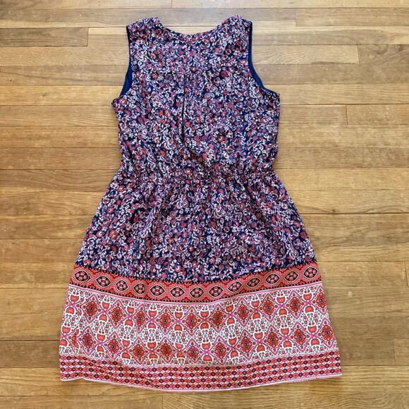 Gap navy blue orange sleeveless knee length a-line dress size medium M
 b33 - Picture 5 of 5